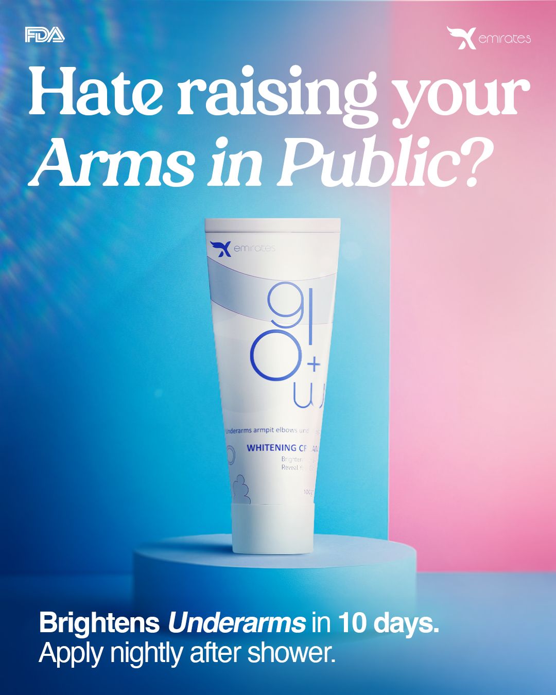 Glow+Underarms ,armpit, elbows ,underlegs (100g)